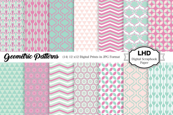 Download Digital Paper Geometric Scrapbook Paper - Digital Collection