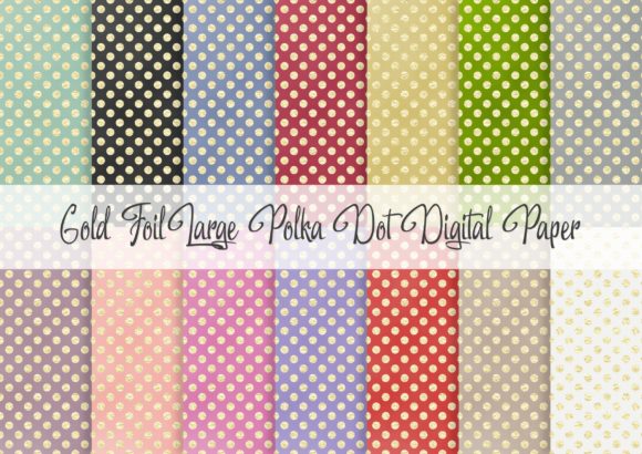 Download Gold Foil Large Polka Dot Digital Paper - Digital Collection