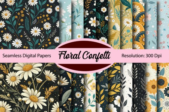 Download FLORAL CONFETTI Seamless Digital Paper - Digital Collection