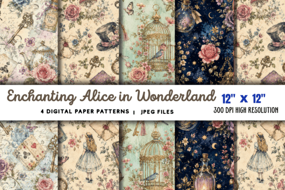 Download Wonderland Digital Scrapbook Paper - Digital Collection