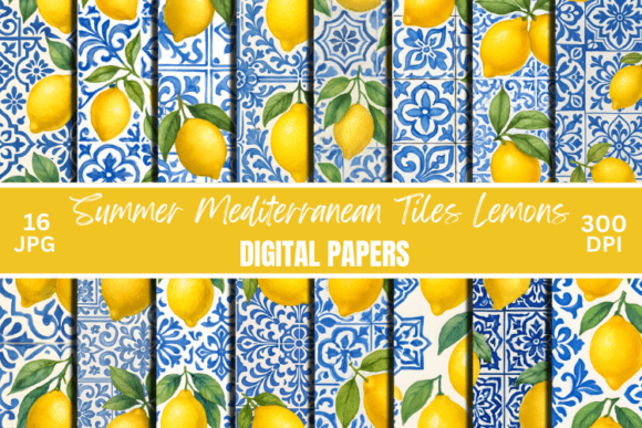 Download Summer Lemons Tiles Digital Pattern - Digital Collection