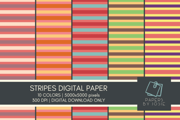 Download Colorful Stripes Digital Paper - Digital Collection