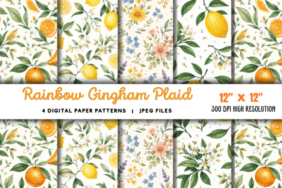 Download Rainbow Gingham Plaid Digital Pattern - Digital Collection
