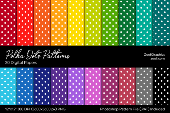 Download Polka Dots Rainbow Digital Papers - Digital Collection