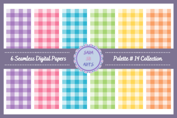 Download Seamless Rainbow Gingham Digital Paper - Digital Collection