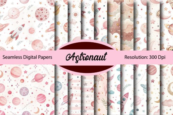 Download Astronaut Seamless Digital Paper - Premium Resources