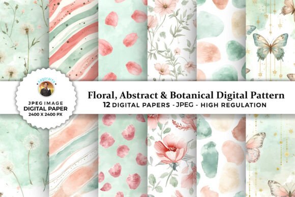 Download Abstract &amp; Botanical Digital Patterns - Digital Collection