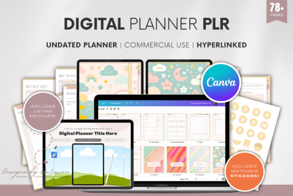 Download Undated Digital Planner PLR | Canva - Premium Bundle