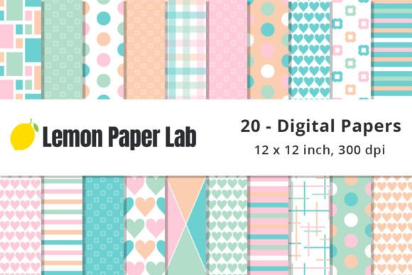 Download Pastel Geometric Digital Paper - Digital Collection
