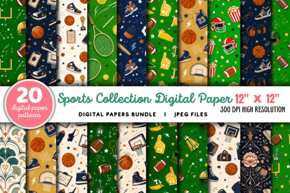 Download Sports Collection Digital Paper Bundle - Digital Collection