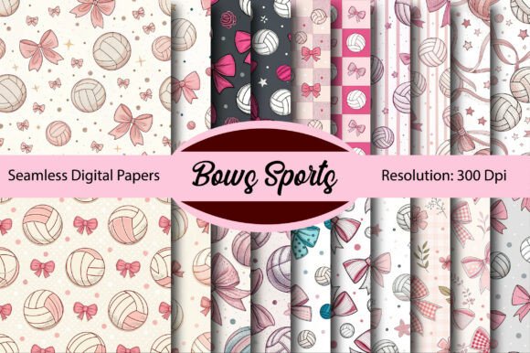 Download Bows Sports Seamless Digital Paper - Digital Collection