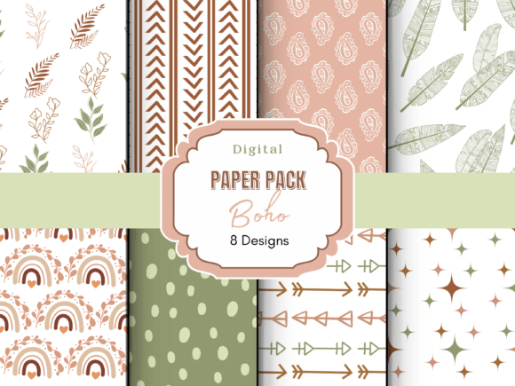 Download Boho Pattern Digital Paper - Digital Collection