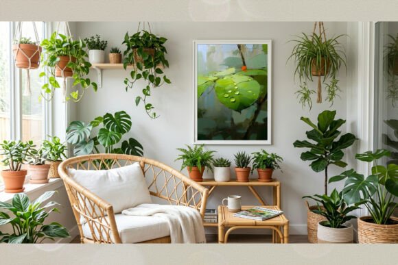 Download Morning Dew on Green Leaf Impasto Art - Green leaf Collection