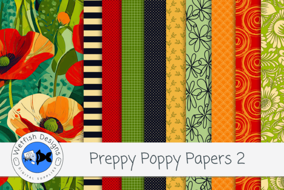 Download Preppy Poppy Digital Background Papers 2 - Digital Collection