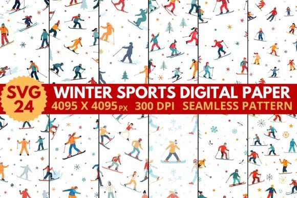 Download Winter Sports Digital Paper - Digital Collection