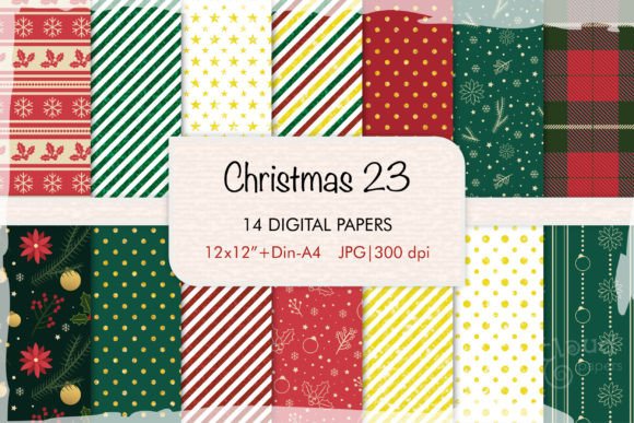 Download Christmas 23 Digital Papers - Digital Collection