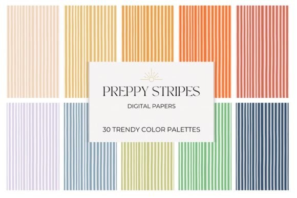 Download Preppy Stripes Pattern Digital Papers - Digital Collection