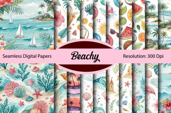 Download Beachy Seamless Digital Paper - Premium Resources
