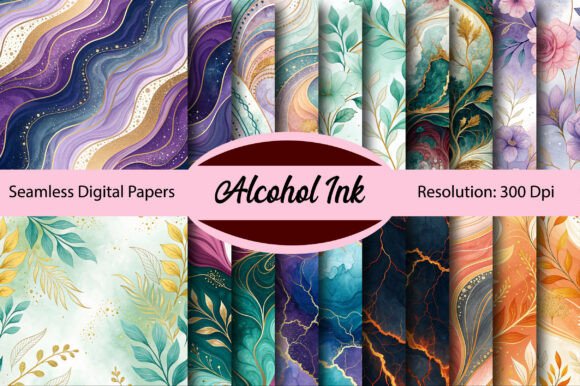 Download Alcohol Ink Seamless Digital Paper - Digital Collection