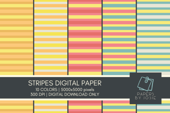 Download Colorful Stripes Digital Paper - Digital Collection
