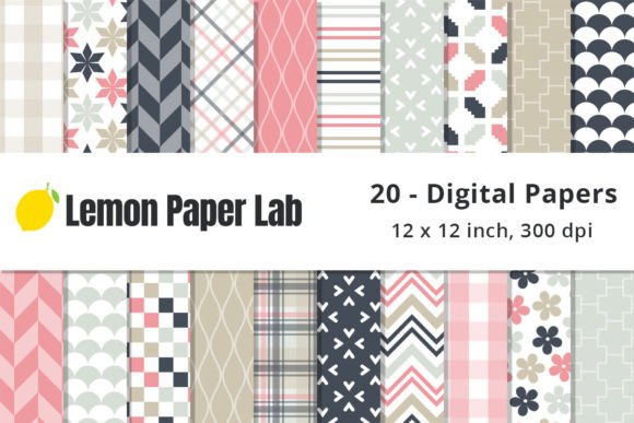 Download Pink and Beige Geometric Digital Paper - Digital Collection