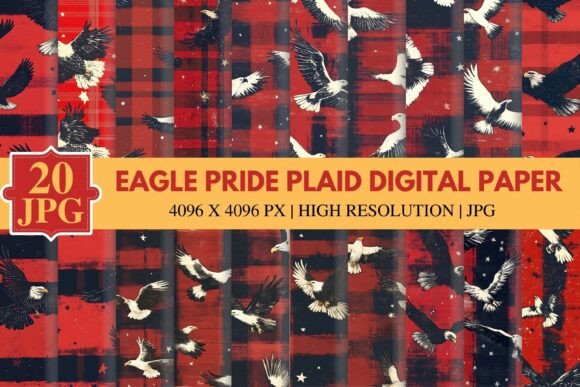 Download Eagle Pride Plaid Digital Paper - Digital Collection