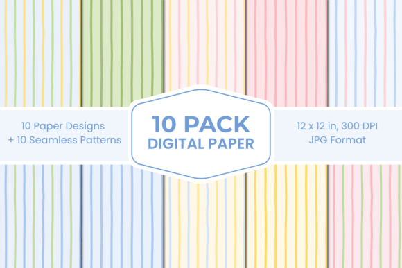 Download Pastel Easter Stripes Digital Paper Pack - Digital Collection