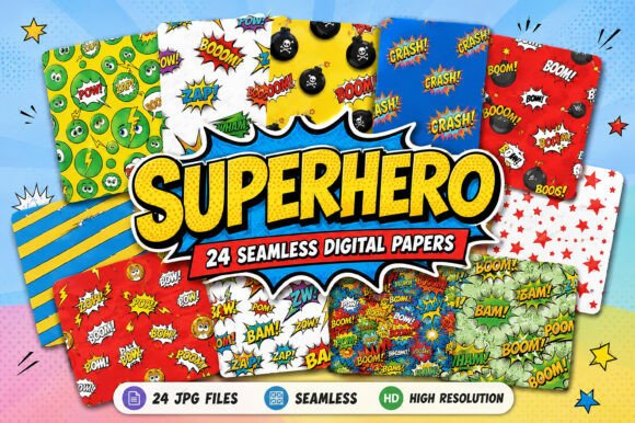 Download Superhero Digital Pattern - Digital Collection