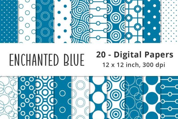 Download Blue Polka Dot Digital Paper - Digital Collection