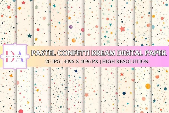 Download Pastel Confetti Dream Digital Paper - Digital Collection
