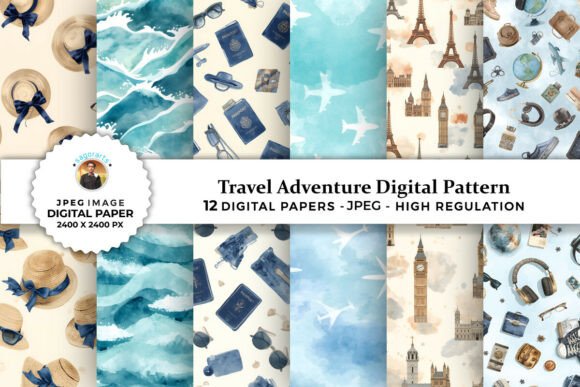 Download Travel Adventure Digital Patterns - Digital Collection
