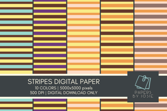 Download Colorful Stripes Digital Paper - Digital Collection