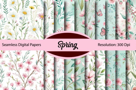 Download Spring Seamless Digital Paper - Digital Collection