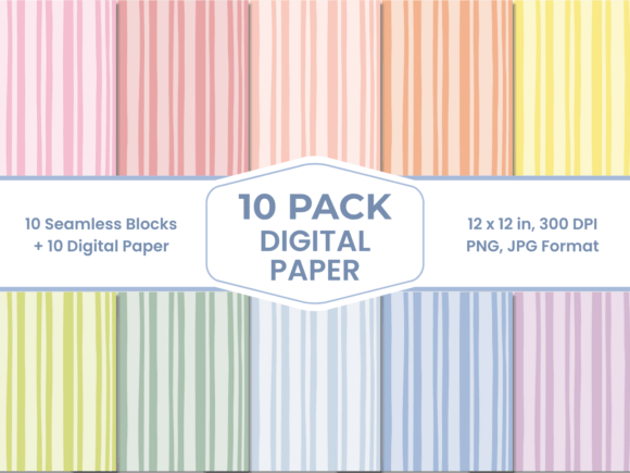 Download Wonky Pastel Stripes Digital Paper - Digital Collection