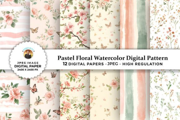 Download Pastel Floral Watercolor Digital Pattern - Digital Collection