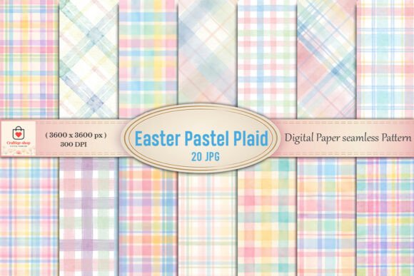 Download Easter Pastel Plaid Digital Paper Bundle - Digital Collection