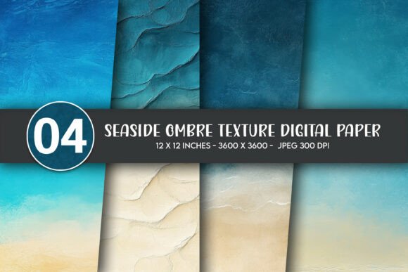 Download Seaside Ombre Texture Digital Paper - Digital Collection