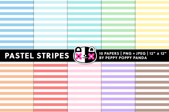 Download Pastel Stripes Digital Paper - Digital Collection