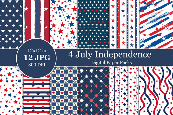 Download 4th July Star and Stripes Digital Paper - Digital Collection