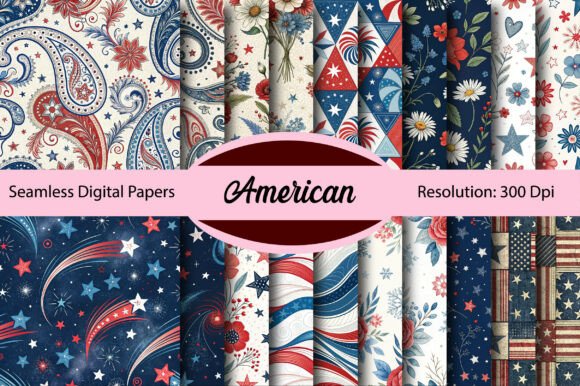 Download American Seamless Digital Paper - Digital Collection