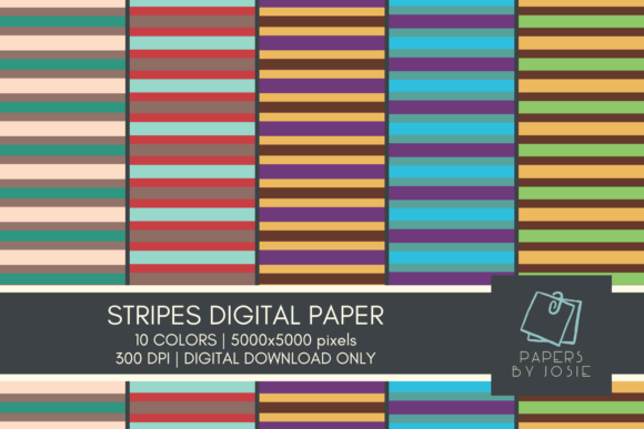 Download Colorful Stripes Digital Paper - Digital Collection