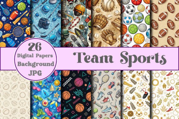 Download Team Sports Digital Paper - Digital Collection