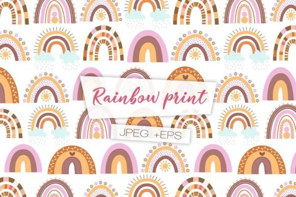 Download Rainbow Boho Pattern. Digital Paper - Digital Collection