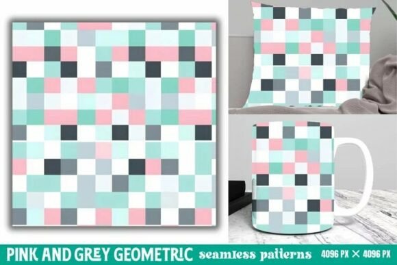 Download Pink and Grey Geometric Digital Paper - Digital Collection