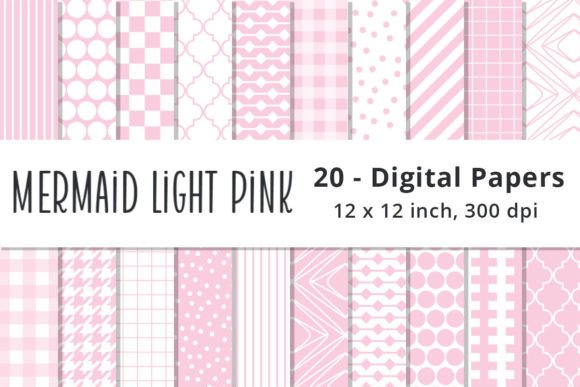 Download Mermaid Light Pink Digital Pattern Paper - Digital Collection