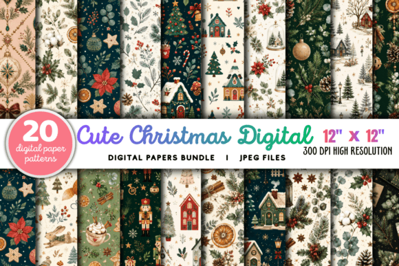 Download Cute Christmas Digital Pattern Bundle - Digital Collection