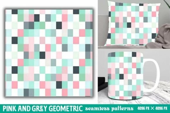 Download Pink and Grey Geometric Digital Paper - Digital Collection