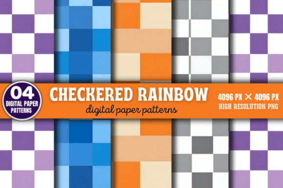 Download Checkered Rainbow Digital Background - Digital Collection
