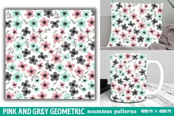 Download Pink and Grey Geometric Digital Paper - Digital Collection