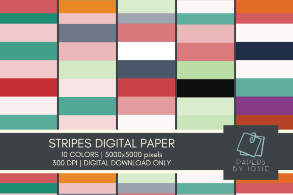 Download Colorful Stripes Digital Paper - Digital Collection